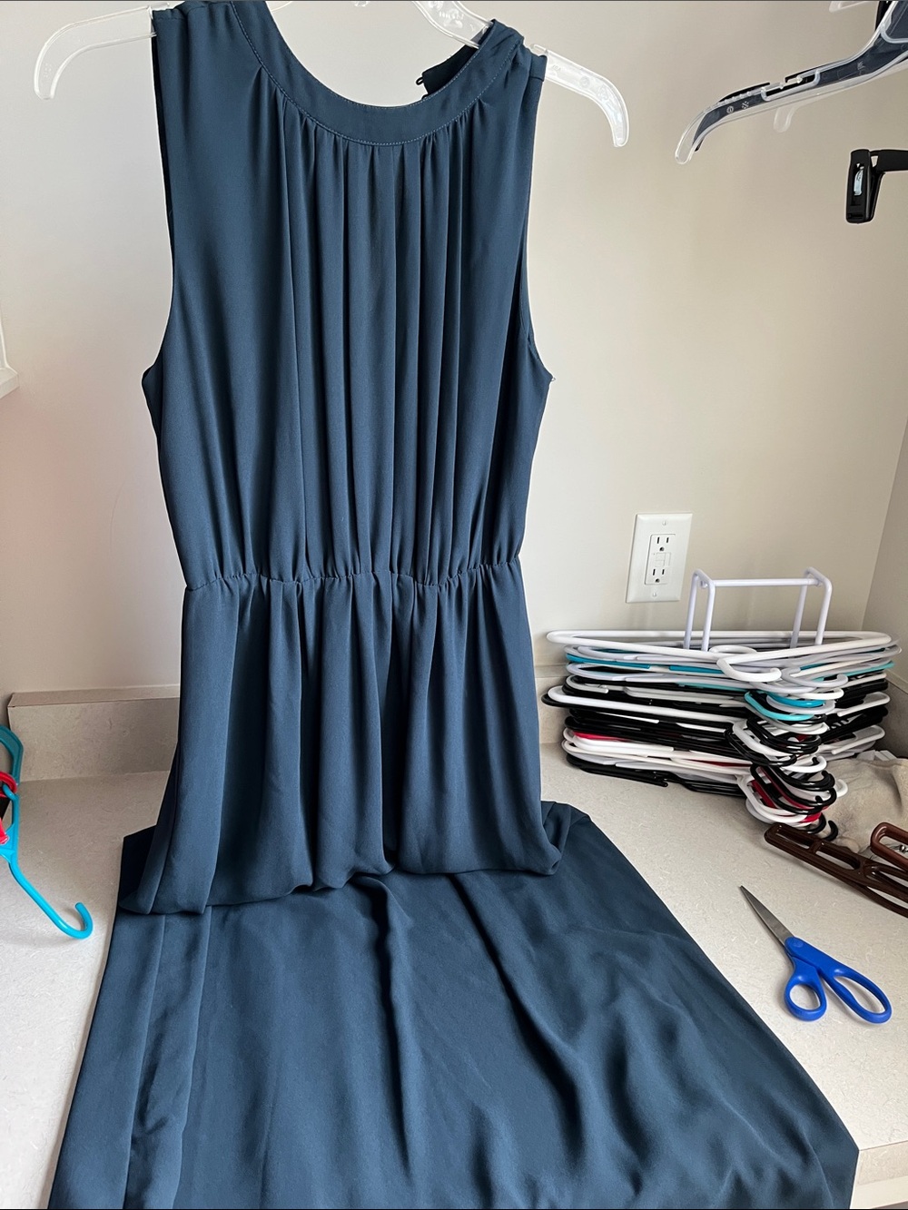 H&M Sleeveless Pleated Waist Maxi Dress - Deep Teal